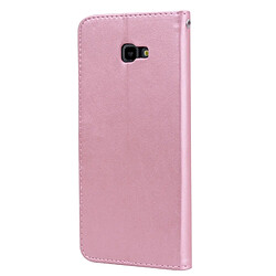 Avis Wewoo Housse Coque Étui en cuir avec rabat horizontal relief Rose pour Samsung Galaxy J4 Plus, support, logements pour cartes et porte-monnaie (or rose)