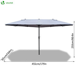 Vounot Parasol Jardin Double Aluminium 270 x 460 cm