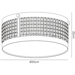 Acheter Inspired Plafonnier 3 Lumières E14 Chrome Poli/Simili Cuir Blanc/Cristal