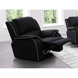 Vente-Unique Fauteuil relax en microfibre HERNANI - Noir