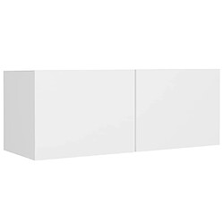 Maison Chic Ensemble de meubles TV 5 pcs | Banc TV Moderne pour salon | Meuble de Rangement - Blanc Bois d'ingénierie -MN85773 pas cher