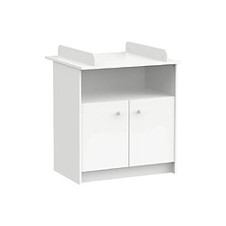 Vente-Unique Commode à langer 1 placard et 1 niche - Blanc - NINOTA