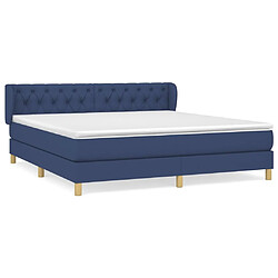 Maison Chic Lit Adulte - Lit simple Lit à sommier tapissier avec matelas moelleux - Meuble de Chambre - Bleu 160x200 cm Tissu -MN36743