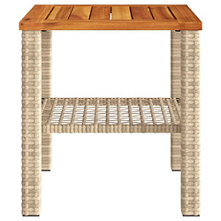 Acheter Maison Chic Table de jardin | Table d'extérieur beige 40x40x42 cm résine tressée et bois acacia -GKD36199