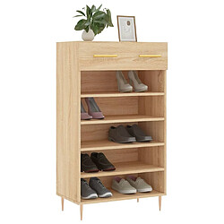 Avis Maison Chic Armoire à Chaussures,Meuble de Rangement à Chaussures chêne sonoma 60x35x105cm bois d'ingénierie -MN58117