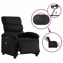 Maison Chic Fauteuil Relax pour salon, Fauteuil de massage inclinable électrique noir similicuir -GKD13483 pas cher