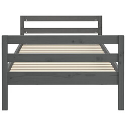 Acheter vidaXL Cadre de lit sans matelas gris 90x200 cm bois de pin massif