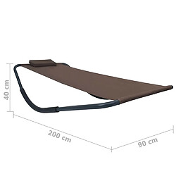 vidaXL Lit de jardin Marron 200x90 cm Acier pas cher