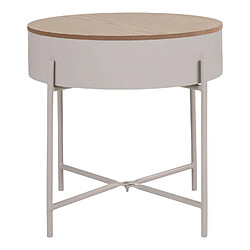 Mes Table d'appoint avec rangement 40x40x40 cm en métal sable et naturel