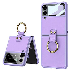 Coque en TPU + PU GKK avec béquille violet pour votre Samsung Galaxy Z Flip3 5G