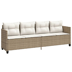 Maison Chic Chaise longue avec coussins, Transats, Bain de Soleil beige résine tressée