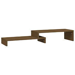 vidaXL Support de moniteur Marron miel (52-101)x22x14 cm Bois de pin