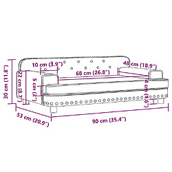 vidaXL Canapé pour enfants marron 90x53x30 cm similicuir pas cher