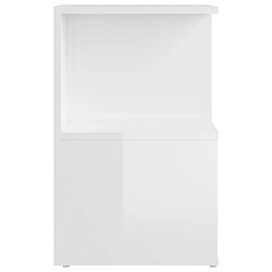 Maison Chic Lot de 2 Tables de chevet - Tables de Nuit Blanc brillant 35x35x55 cm Aggloméré pas cher