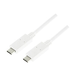 LogiLink Câble USB 3.1, USB-C - USB-C mâle, 0,5 m, blanc ()