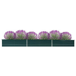 Maison Chic Jardinière,Lit surélevé de jardin - Bac à fleurs - pot de fleur Acier galvanisé 480x80x45 cm Vert -GKD61930