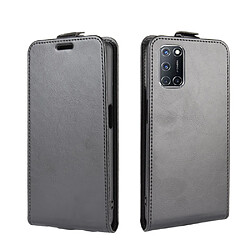 Etui en PU cheval fou vertical cool avec porte-carte noir pour votre Oppo A52/A92/A72