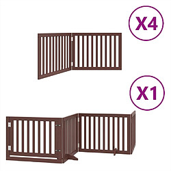 vidaXL Barrière pour chien porte pliable 12 panneaux bois de peuplier