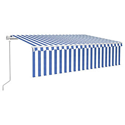 Maison Chic Auvent automatique | Store banne extérieur | Marquise rétractable avec store 6x3 m Bleu et blanc -MN39008