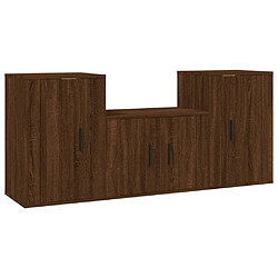 Maison Chic Ensemble de meubles TV 3 pcs pour salon - Chêne marron Bois d'ingénierie -MN94773