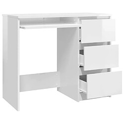 Acheter Maison Chic Bureau,Table de travail,bureau de travail pour chambre Blanc brillant 90x45x76 cm Aggloméré -GKD88538