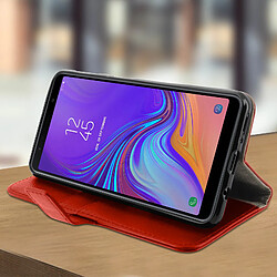 Acheter Avizar Housse Samsung Galaxy A7 2018 Etui Folio Coque Silicone Support Vidéo Rouge