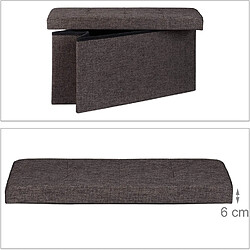 Avis Helloshop26 Tabouret banquette pouf de rangement pliant coffre repose-pieds 76 cm lin marron 13_0002337_5