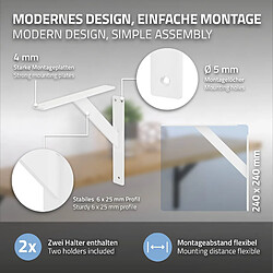 Acheter ML-Design 6x Support étagère murale fixation flottante aluminium blanc robuste 240x240 mm