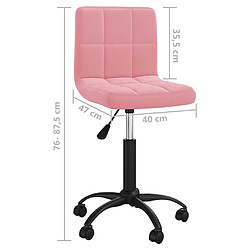 vidaXL Chaise pivotante de salle à manger Rose Velours pas cher