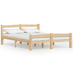 Maison Chic Lit adulte - Lit simple Cadre de lit,Structure du lit Contemporain Bois de pin massif 140x200 cm -MN16664