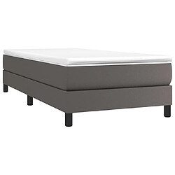 Avis Maison Chic Lit Adulte - Lit simple Lit à sommier tapissier avec matelas moelleux - Meuble de Chambre - Gris 90x190 cm Similicuir -MN70712