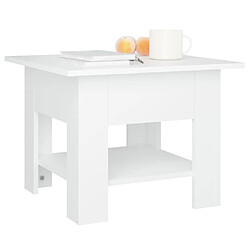 Avis vidaXL Table basse blanc 55x55x42 cm bois d'ingénierie