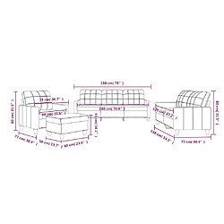 vidaXL Ensemble de canapés 4 pcs avec coussins Noir Similicuir pas cher