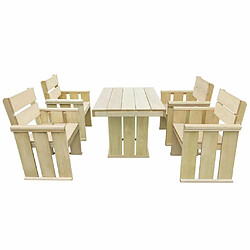 Maison Chic Mobilier à dîner de jardin 5 pcs,Table et chaises d'extérieur Pin imprégné -GKD577718