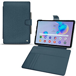 Housse cuir Samsung Galaxy Tab S6 Lite - Rabat portefeuille - Indigo ( Pantone #1f4565 ) - NOREVE