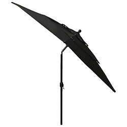 Acheter ComfortXL Parasol à 3 Niveaux Avec Mât En Aluminium Noir 2,5x2,5 M