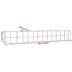 vidaXL Lit surélevé de jardin Acier enduit de poudre 507x100x68cm gris pas cher