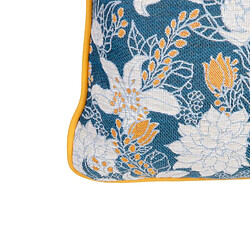 BigBuy Home Coussin Bleu Fleurs 50 x 10 x 30 cm