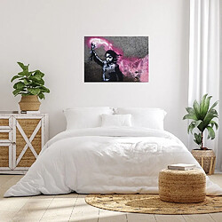 Avis EPIKASA Impression sur Toile Banksy Enfant Migrant, Rose, Polyester, 100x3x70 cm