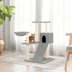 vidaXL Arbre à chat avec griffoirs en sisal Gris clair 82 cm