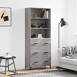 vidaXL Buffet haut Sonoma gris 69,5x34x180 cm Bois d'ingénierie