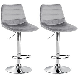 Non Lot de 2 tabourets de bar Lex velours chrome