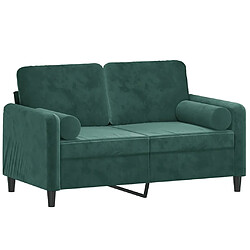 Avis Maison Chic Canapé 2 places avec oreillers,Sofa de Salon,Canapé droit vert foncé 120 cm velours -GKD446569