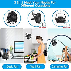 Acheter Ventilateur De Bureau Ventilateur USB Silencieux Puissant Alimenté Par Batterie 3 En 1, Ventilateur De Table Ventilateur Rechargeable De 6,5 pouces Portable 3 Vitesses 360 Réglables, Ventilateur De Bureau Petit