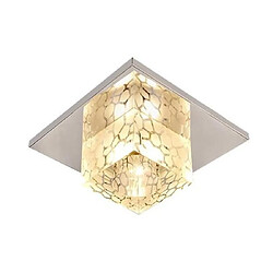 Stoex 1PCS Plafonnier Cristal Cube 5W 18cm Lampe de Plafond en acier inoxydable Lustre Eclairage Décor Blanc Chaud