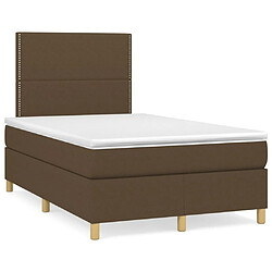 Maison Chic Lit adulte- Lit + matelas,Sommier à lattes de lit avec matelas Marron foncé 120x200 cm -GKD53034