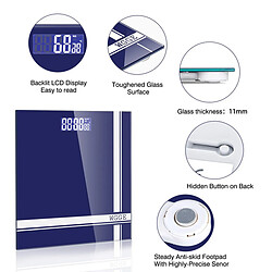 Avis Universal Balance numérique, balance de salle de bains WGGE avec écran LCD rétroéclairé, pédalage, mesure de haute précision, surface en verre trempé Max: 400 lb/180 kg