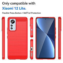 Htdmobiles Coque pour Xiaomi 12 Lite 5G - housse etui silicone gel carbone + verre trempe - ROUGE