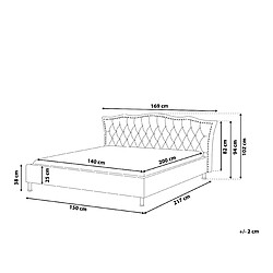 Avis Beliani Lit double en tissu gris 140x200 cm METZ