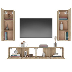 Acheter vidaXL Ensemble de meubles TV 4 pcs Chêne sonoma Bois d'ingénierie